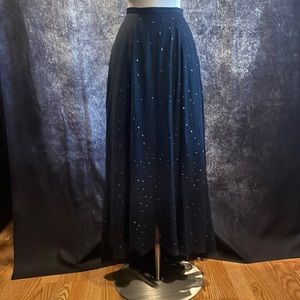 Kimchi Blue navy maxi skirt w gunmetal sequins celestial
